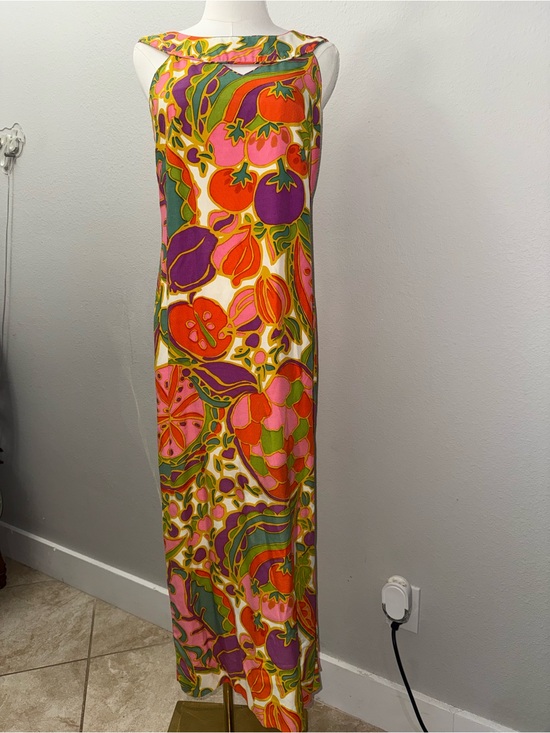 keone Dresses & Skirts - Vintage 60s 70s Hawaiian Maxi Dress Keone Sportswear Bright Tropical Tiki Print